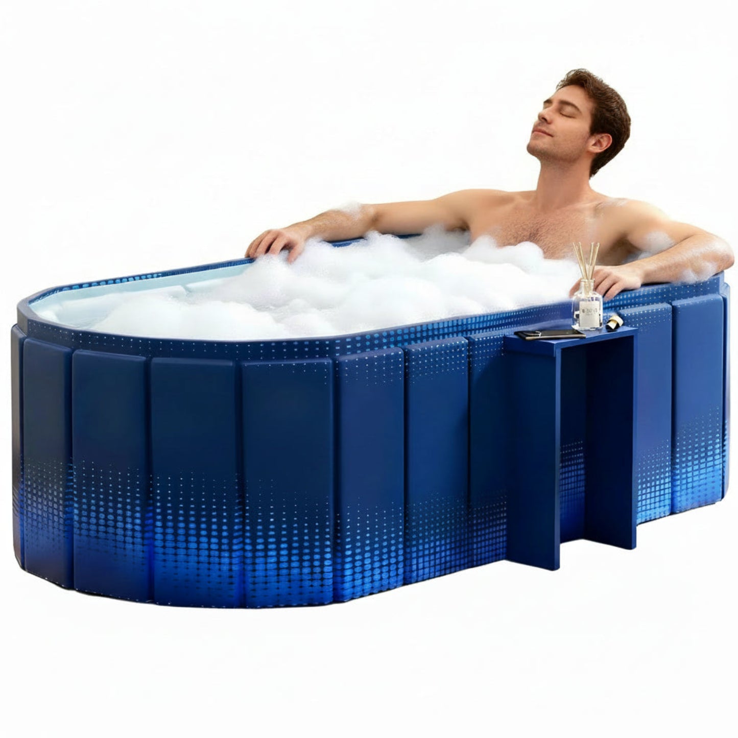 Portable Bathtub for Adult 47" Large Collapsible Cold Plunge Bathtub Foldable No Installation Ice Bath Tub for Shower Stall, Bathroom Hot SPA Soaking Standing Tub